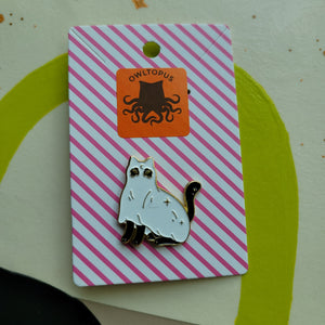 Kitty Ghost - Enamel Lapel Pin