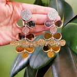 Load image into Gallery viewer, Groovy Mixed Metal Dangle Earrings
