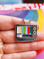 Load image into Gallery viewer, Retro TV - Enamel Lapel Pin
