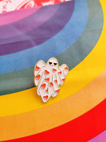 Load image into Gallery viewer, Heart Ghost - Enamel Lapel Pin
