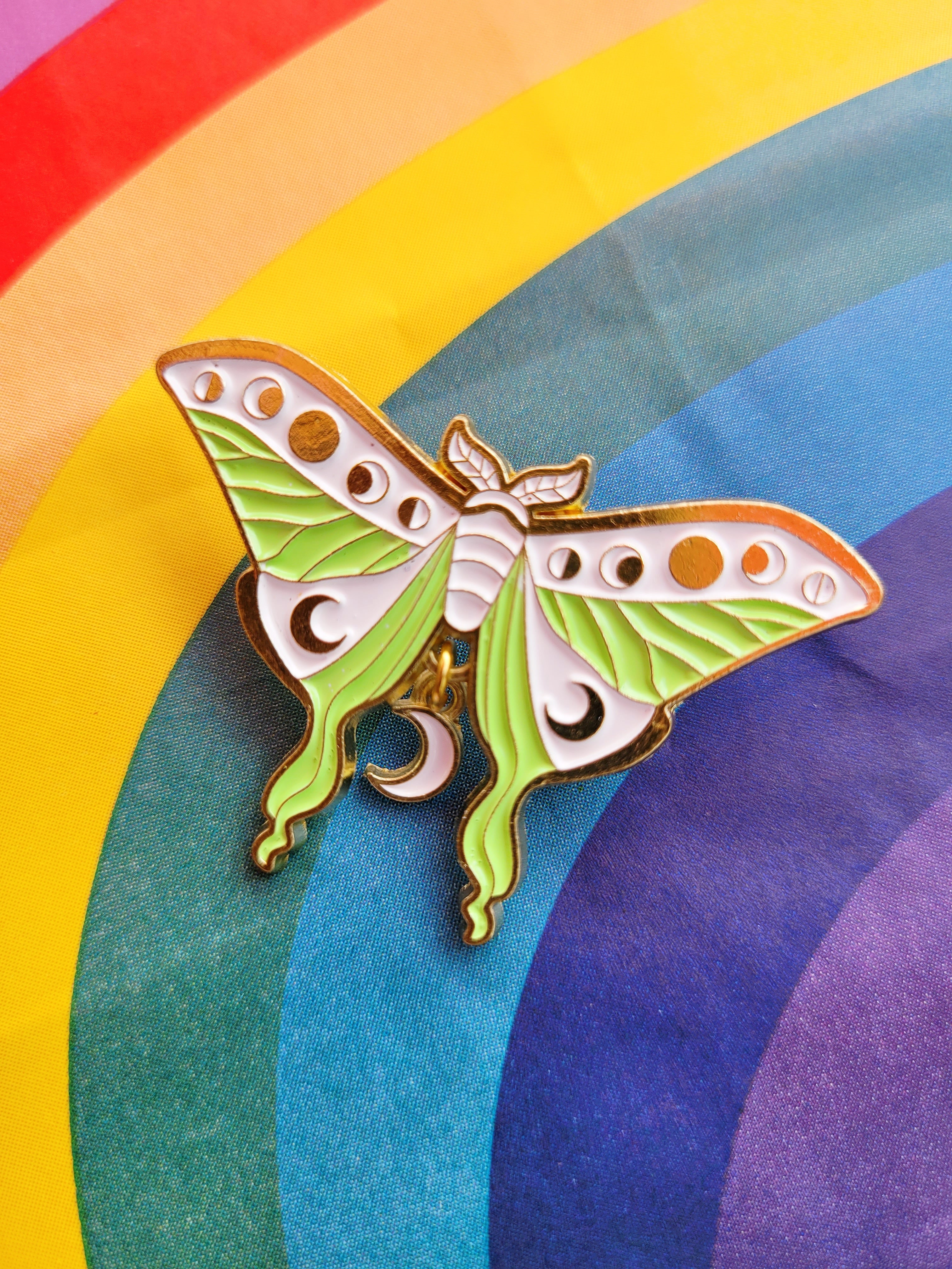 Celestial Moth Green - Enamel Lapel Pin