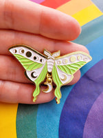 Load image into Gallery viewer, Celestial Moth Green - Enamel Lapel Pin
