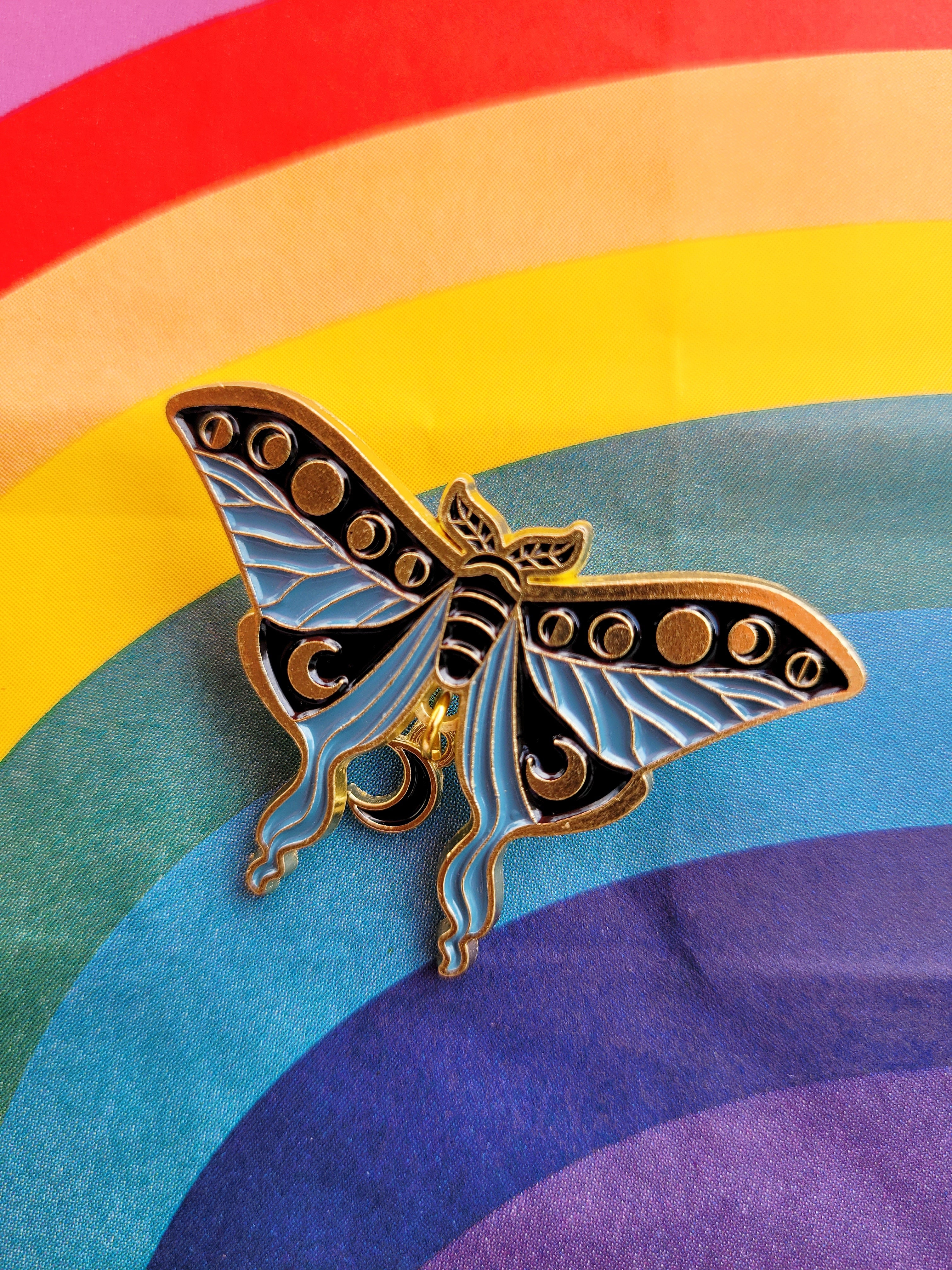 Celestial Moth Blue - Enamel Lapel Pin