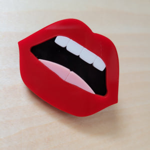 Rad Red Lip Action Lapel Pin