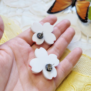 Dogwood Flower Stud Earrings