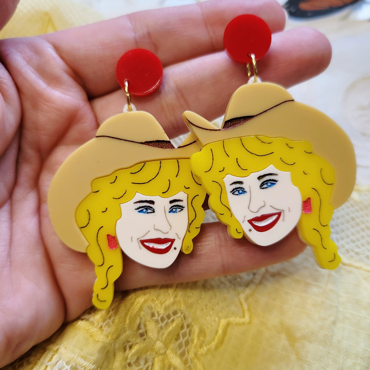 Yeehaw Dolly Parton Statement Earrings