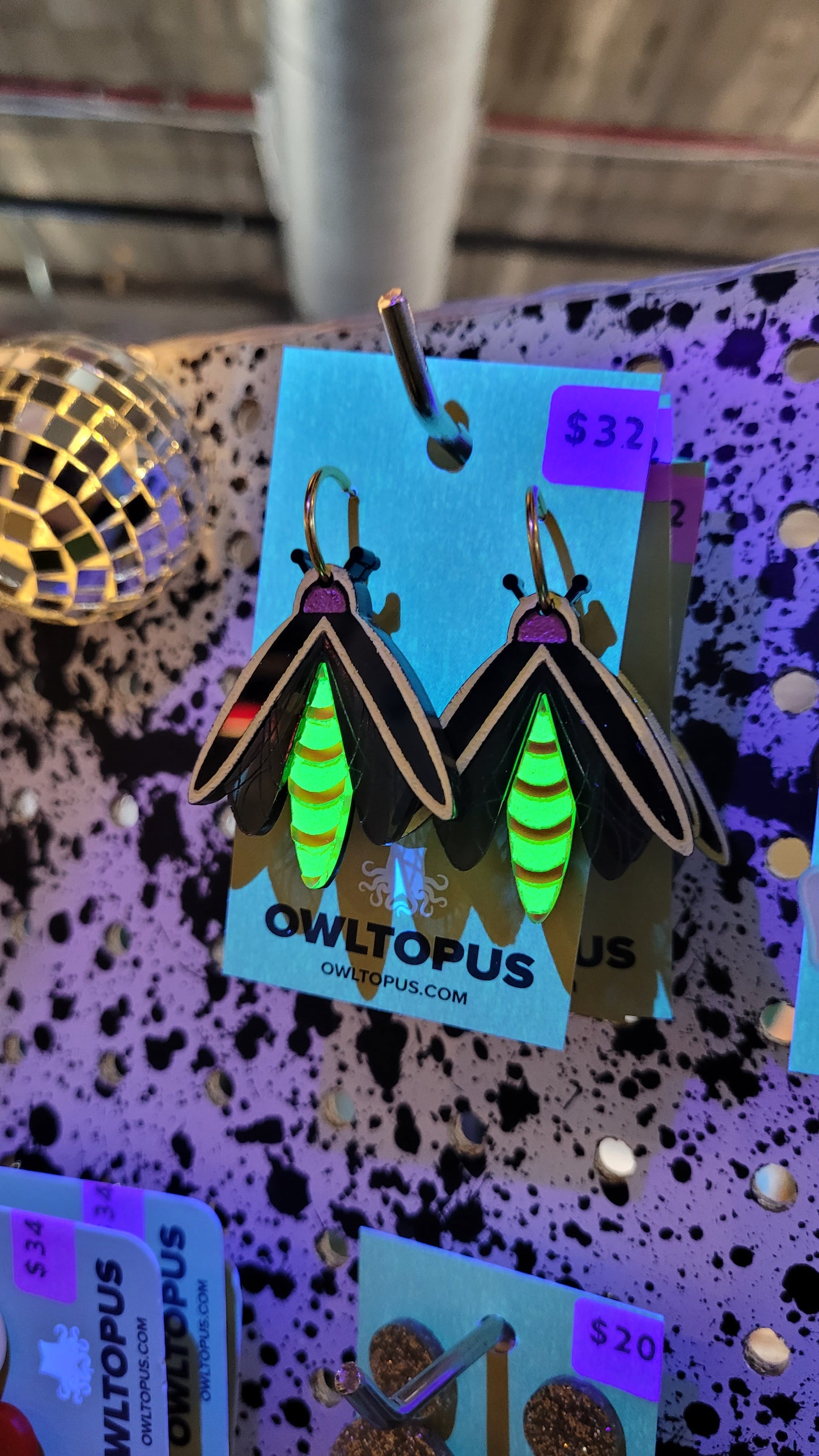 Lightning Bugs Firefly Earrings Glow in the Dark